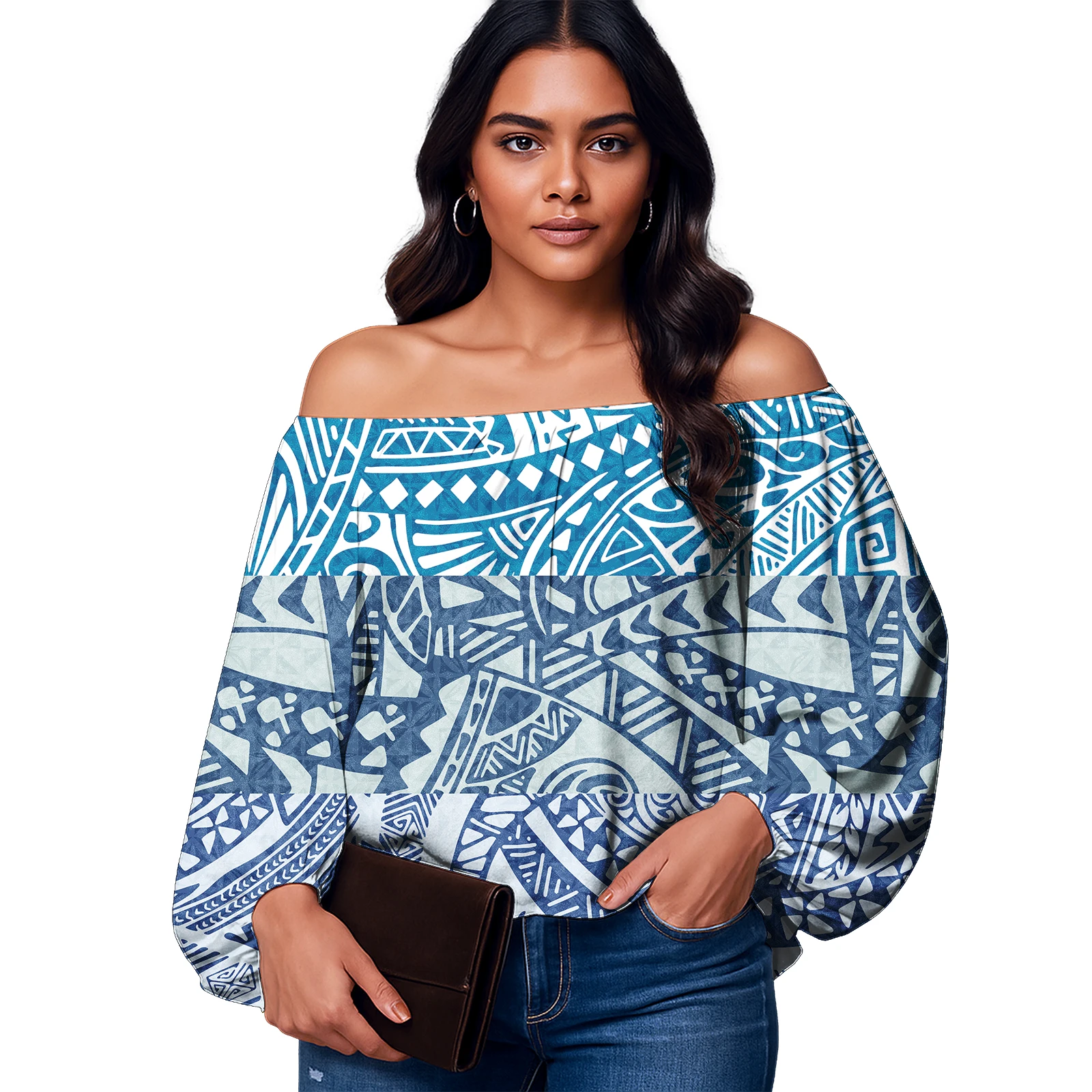 Fashion Design Hibiscus Print Custom Lady Clothing Samoa Elegant Ladies Tops Hawaiian Casual Blouse Polynesian Women Classic Top