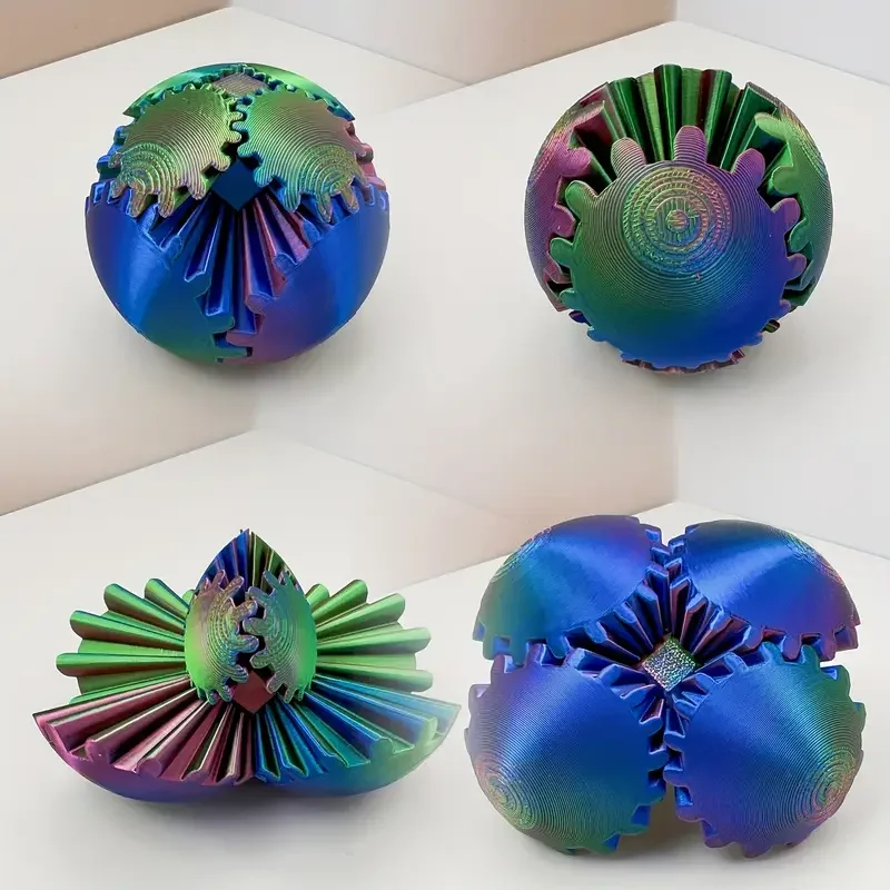 Cubo de bola con engranaje impreso en 3D aleatorio, juguetes antiestrés para niños, juguetes para aliviar el estrés, decoración de mesa, juguetes relajantes antiestrés para adultos