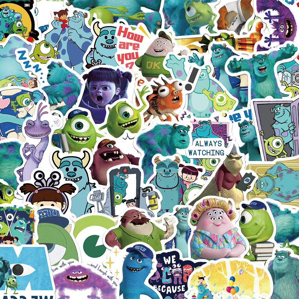 10/30/50pcs Cool Disney Monster Inc Anime Stickers Cartoon Decal Laptop Motorcycle Phone Travel Luggage Decoration Sticker Toys