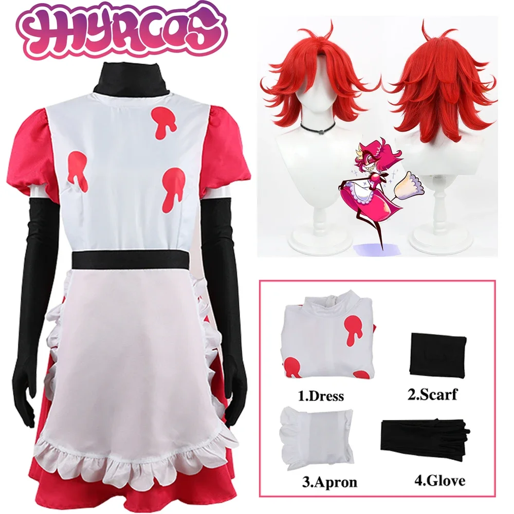 Anime Hazbin Niffty Cosplay Costume Maid Suit Hotel Cosplay Outfits Wigs Haris Fancy Dress Halloween Carnival Party Women Niffty