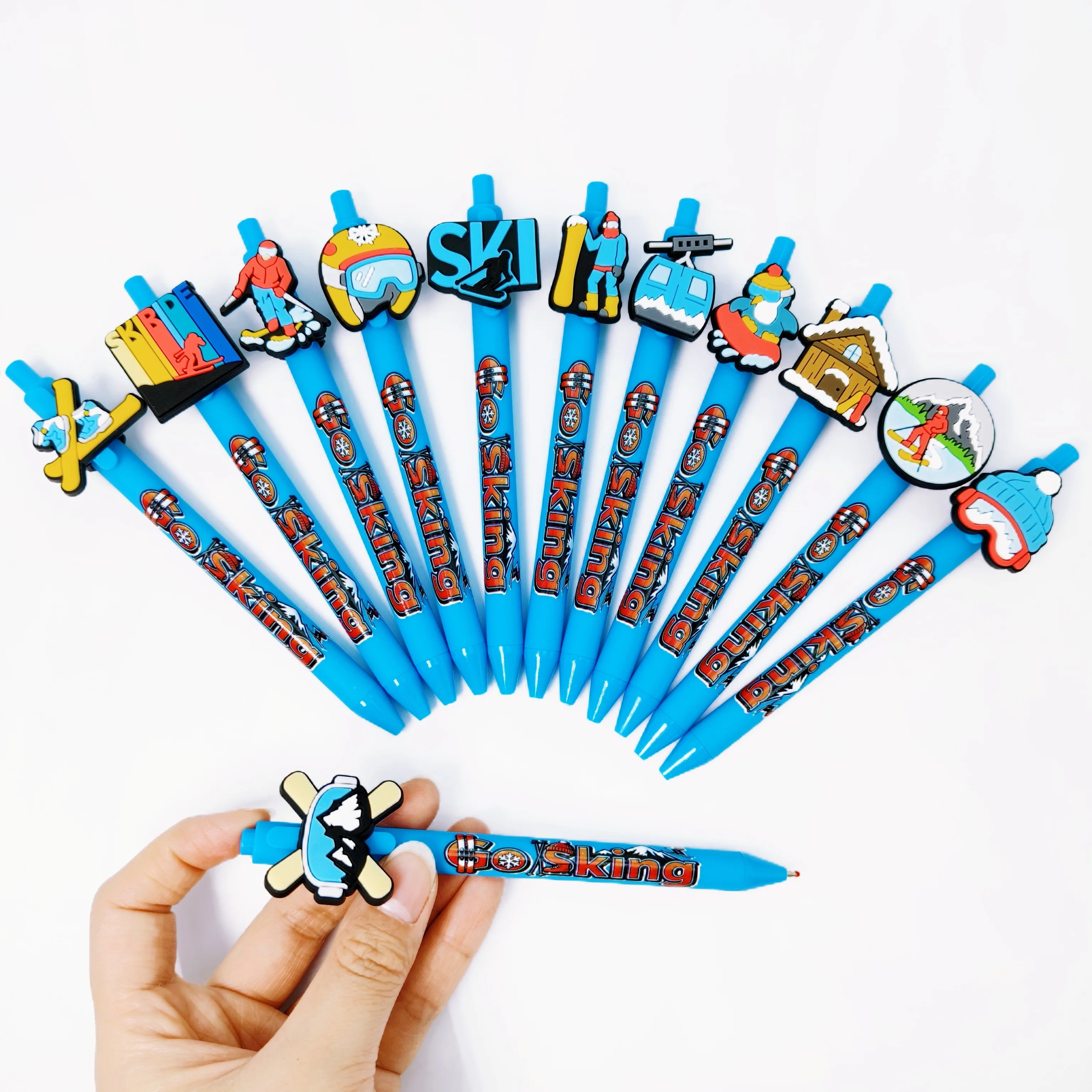 

10 шт./20 шт., зимняя тематическая шариковая ручка для катания на лыжах, шариковая ручка на тему экстремального спорта, студенческая ручка для письма, подарочная ручка