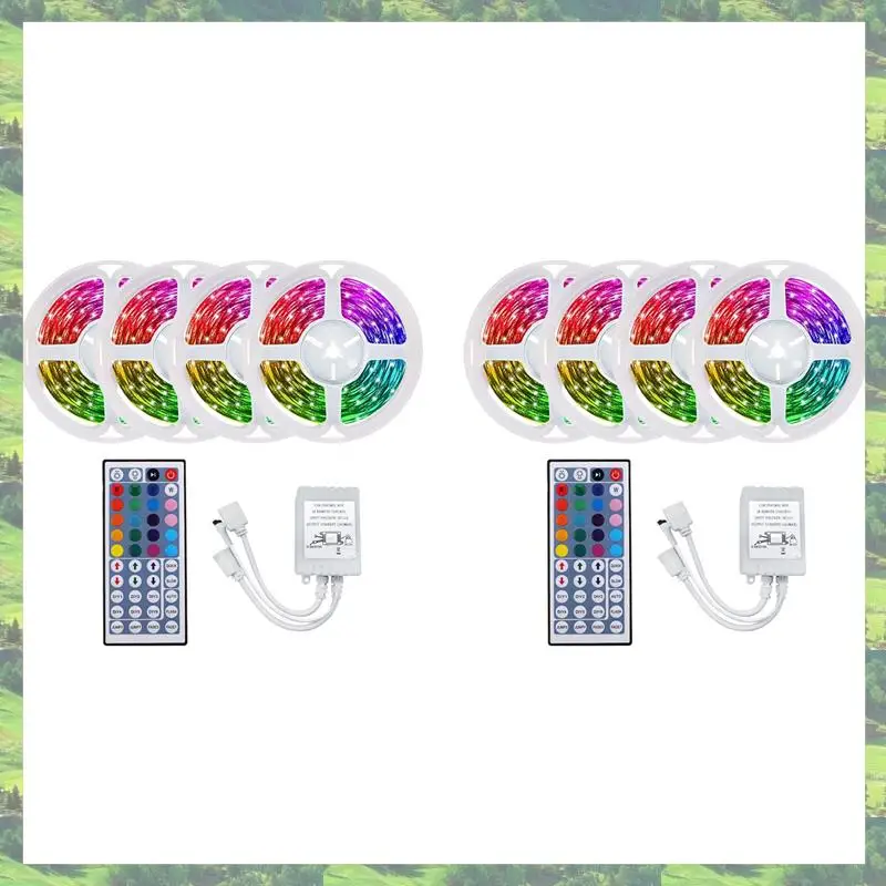 A59Z-2Set 20M RGB LED Strip Light 3528 1200Leds ไฟ LED Strip แบบยืดหยุ่นพร้อมรีโมท 44 คีย์สําหรับห้องนอนฮาโลวีนคริสต์มาส