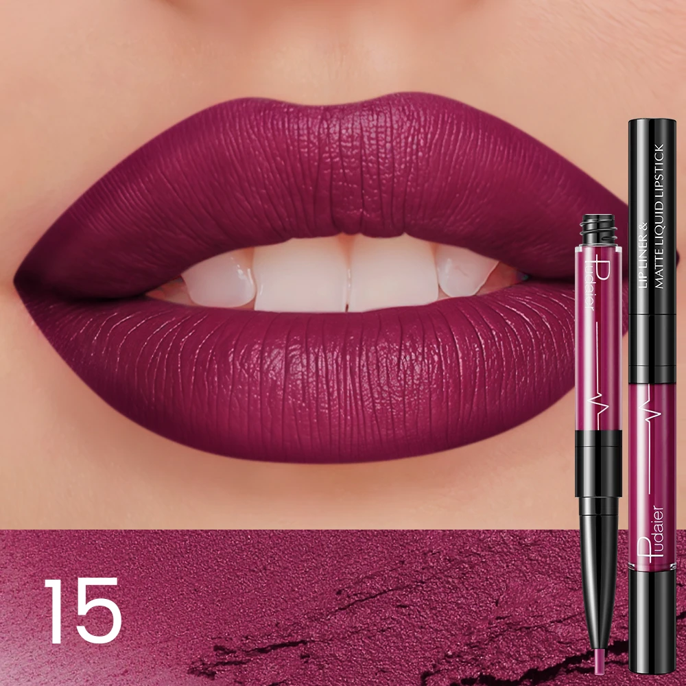 Delineador labial impermeável ultrapreciso de ponta dupla - Forros labiais com alto pigmento, suave, à prova de suor