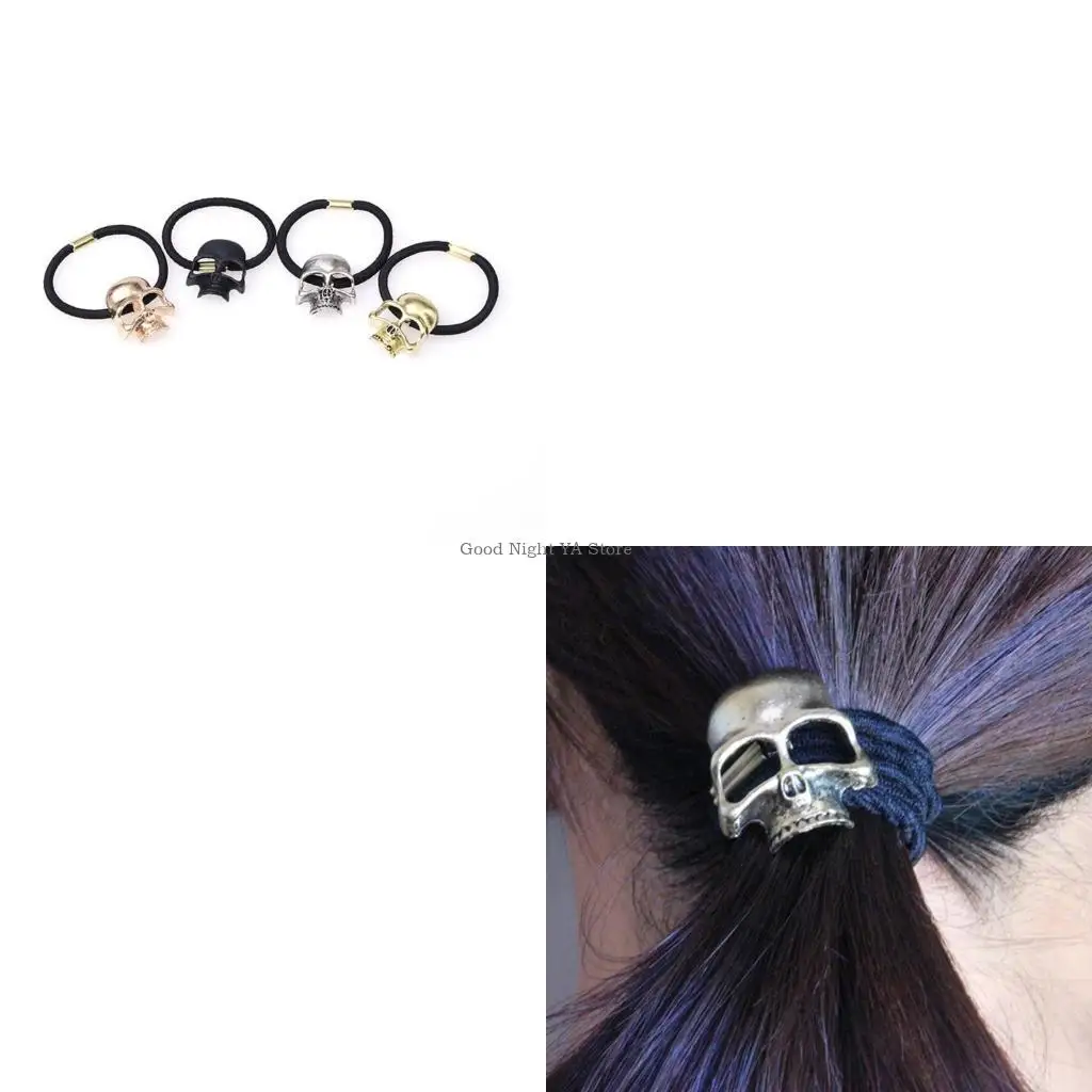 

Skull Hair Tie Halloween Ponytail Holder Skull Elastic Bands Skull Scrunchies