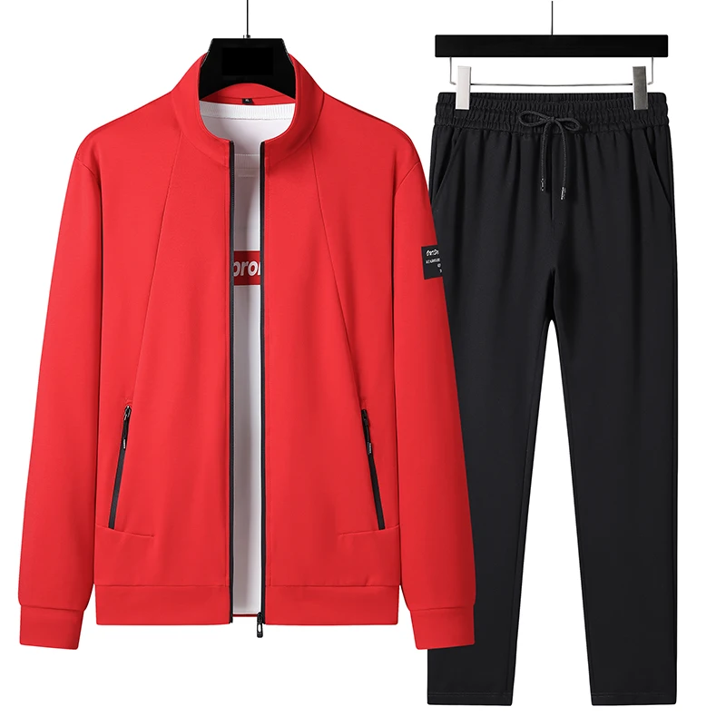 Plus Size 7xl 6xl Men Tracksuits Long Sleeve Spring Hoodie Suit Casual Menswear Jacket And Pants 2 Pieces Set Autumn Sportswear