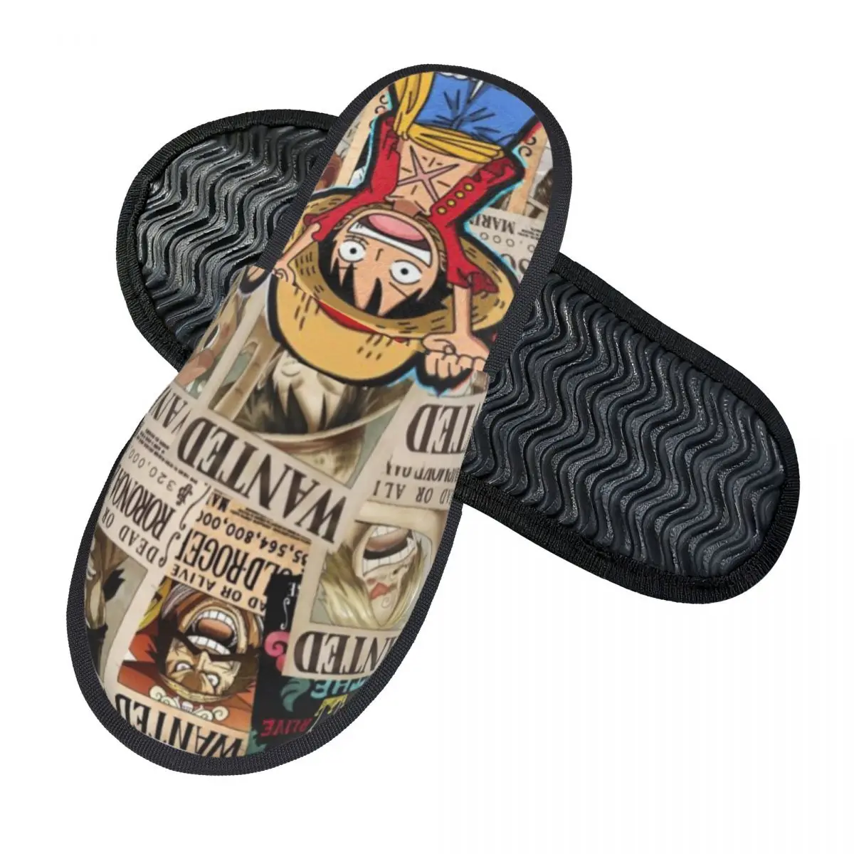OnePieces Luffys Zoro O-one-piece-e Furry Slippers Non-slip Cozy Memory Foam Slides Bedroom