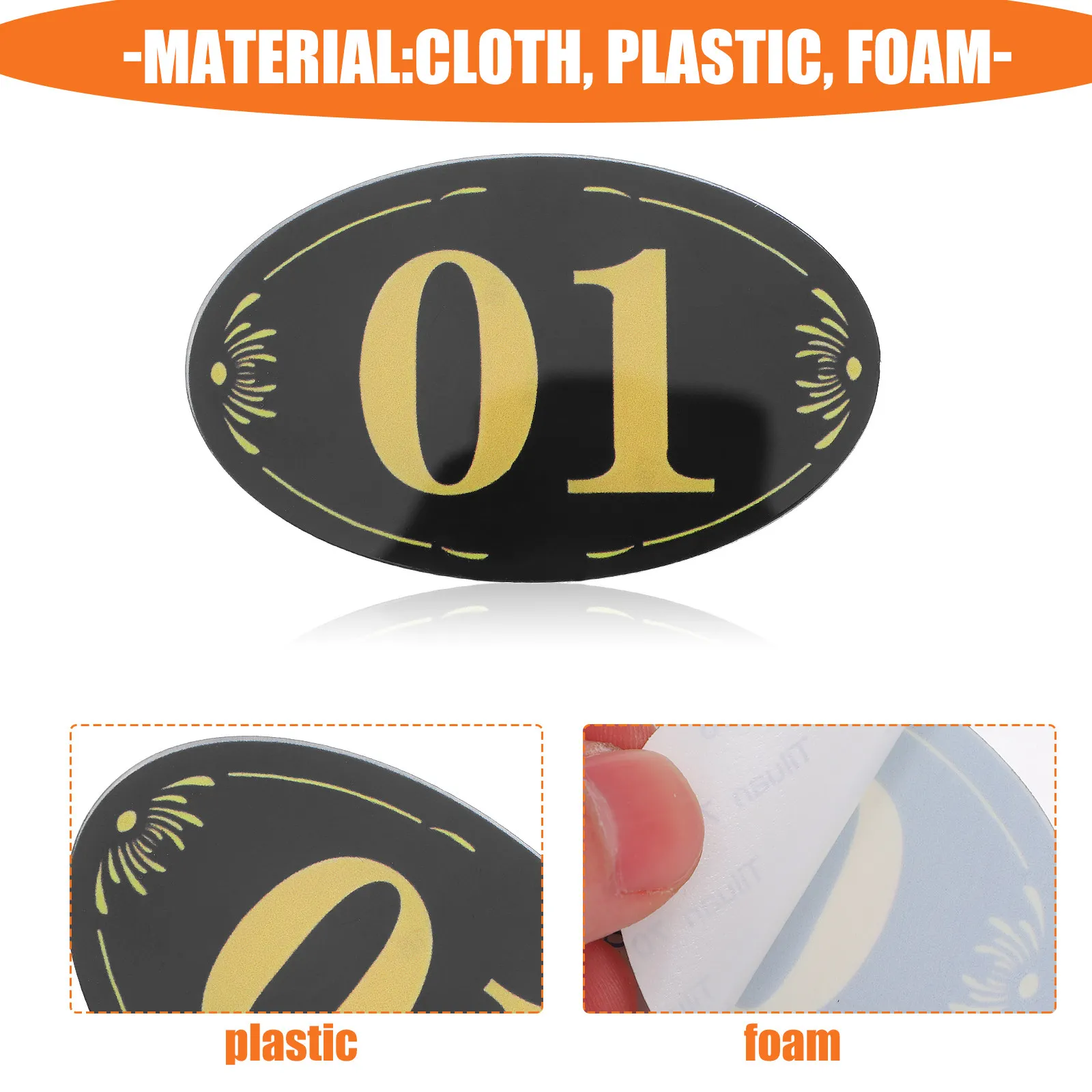 10Pcs Residue-Free Locker Number Stickers Strong Adhesion Clear Bold Numbers for School Gym Office Hotel Room Door Cabinet Table - view 3