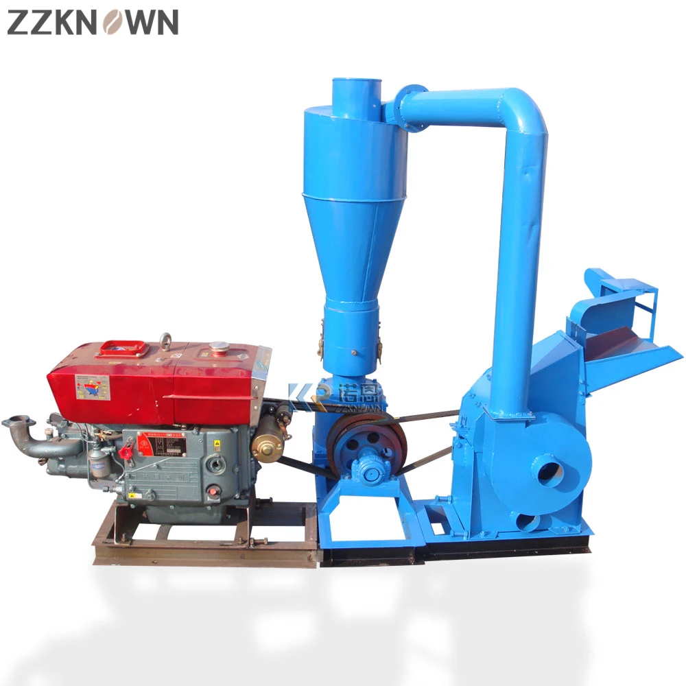 Automatic 100-150kg/h 22hp Diesel Combined Type Hammer Mill With Wood Pellet Press Pellet Making Machine Crusher