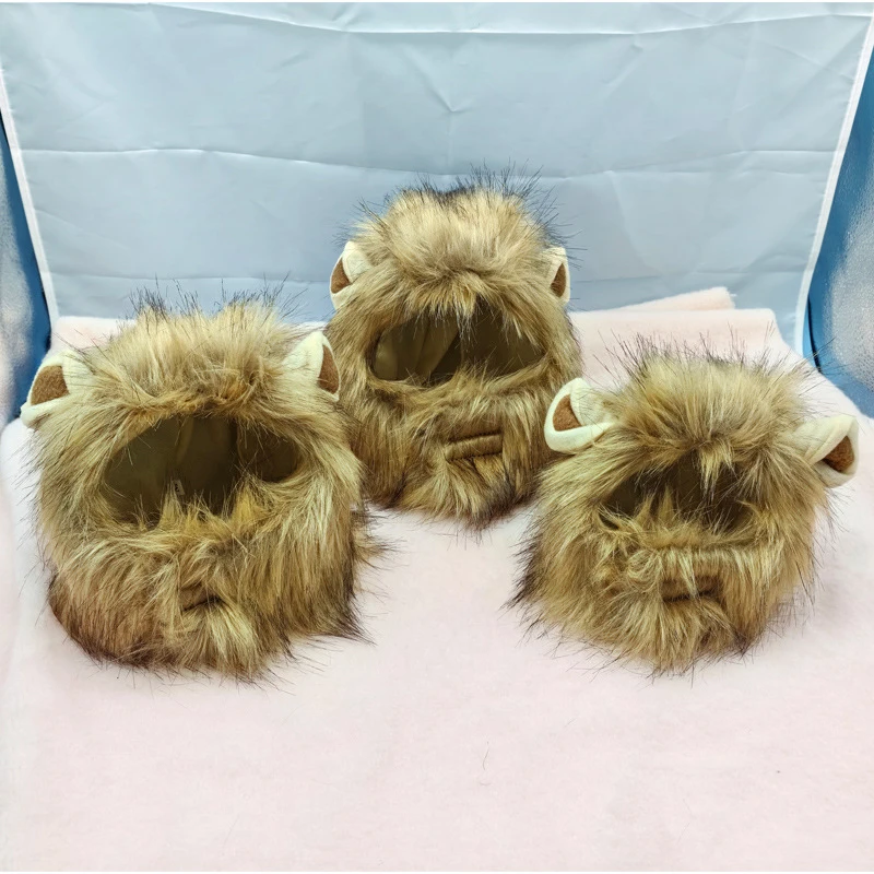 Pet Hairpiece - Humorous Lion Mane Headgear for Dogs and Cats, Adjustable Costume Accessories for Fun Dress-up and Play