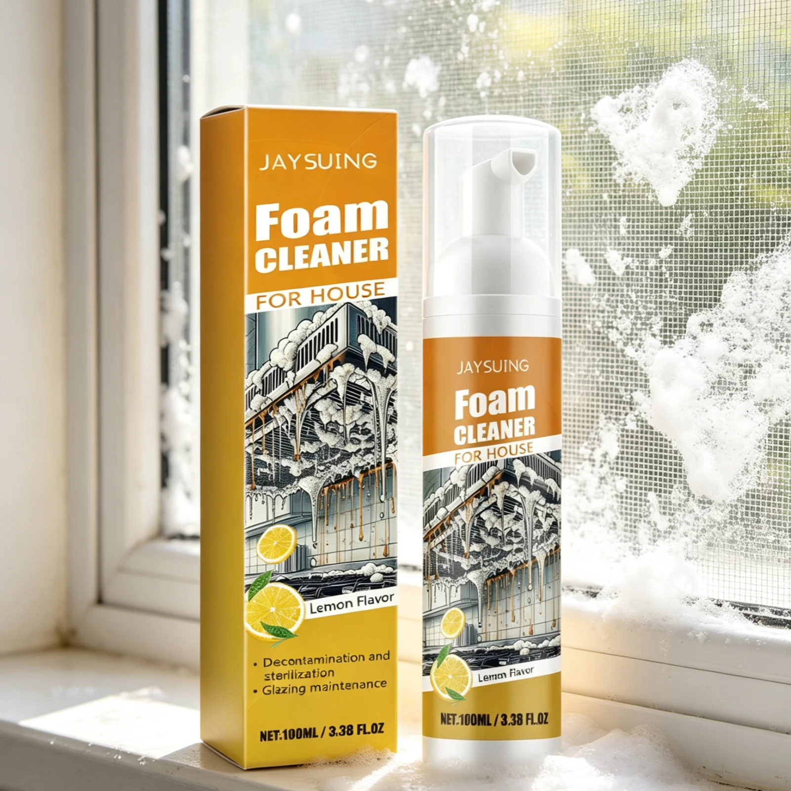 JAYSUING Multi Purpose Foam Cleaning Spray Stubborn Dirt Remover Powerful Cleaning Decontamination Household Foam Cleaner 100ml