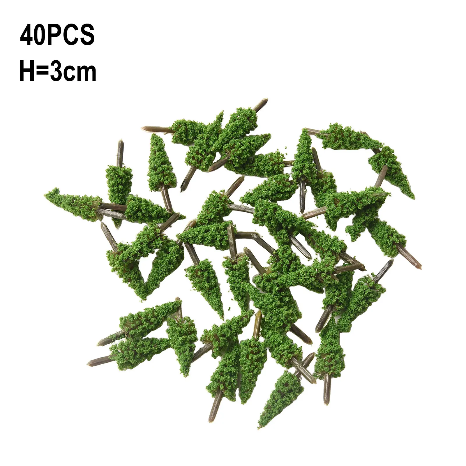 40pcs Plastic  Model Trees For Train Railroad Diorama Wargame Park Landscape Scenery Green  Garden Décor   Lawn Ornaments