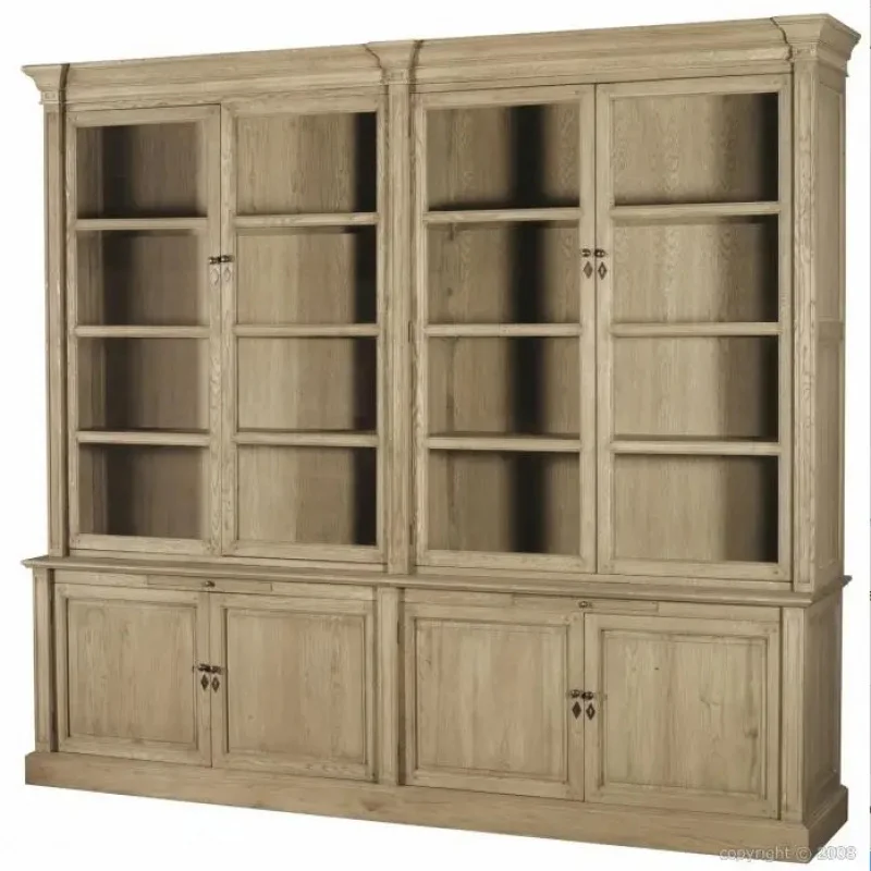 

custom.European Antique Solid Wood Living Room Glass Display Furniture