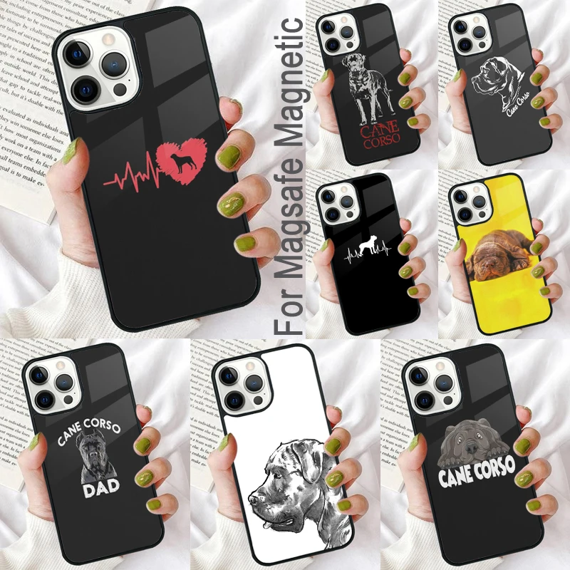 

Cane Corso Italian Mastiff Magnetic Soft Phone Case for iPhone 16 Promax 15 Pro 13 14 Plus 11 12 Mini MagSafe Coque