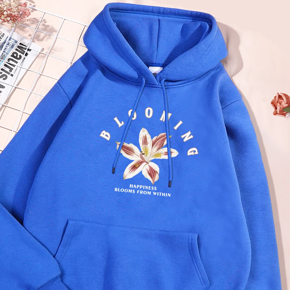 Blooming Lilies Male Hoodies Fashion Casual Fleece Hoodie Autumn Oversized Flexible Comfort Pullover Sweatshirt Loose Men Tops