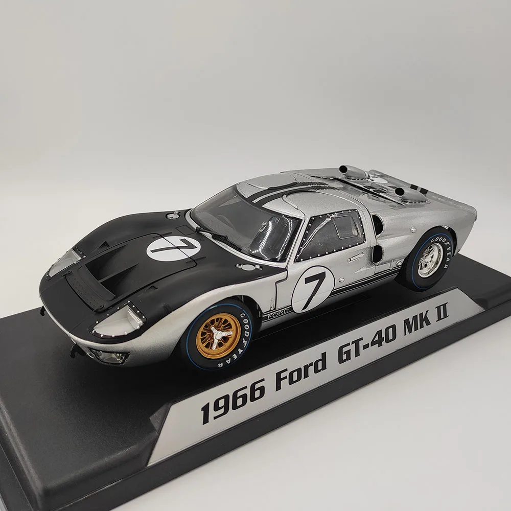 

Литой под давлением SHELBY масштаб 1:18 1966 Ford GT-40 MK II # 7, имитация модели автомобиля из сплава, Коллекционная игрушка, подарок, сувенирный дисплей