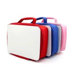 Sublimation Blank Insulated Lunch Bag Hand-held Portable for School Office Waterproof Thermal Cooler Food Box Women Kids