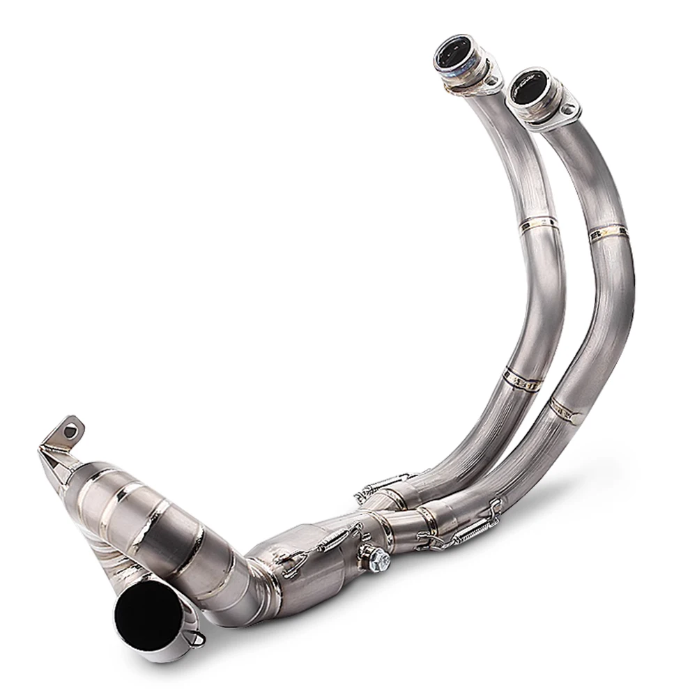 

Titanium Alloy Roundabout Modify Motorcycle Exhaust Front Link Pipe Slip-On Tube 51mm Interface for MT07 FZ07 XSR700 2014-2024