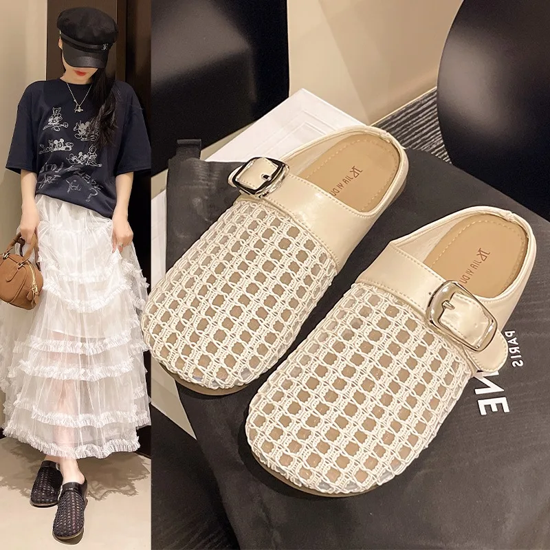 

Flat Sandals Women Slippers Shoes Woman Casual Mesh Flip Flops 2025 Trend Summer Soft Sole Loafers
