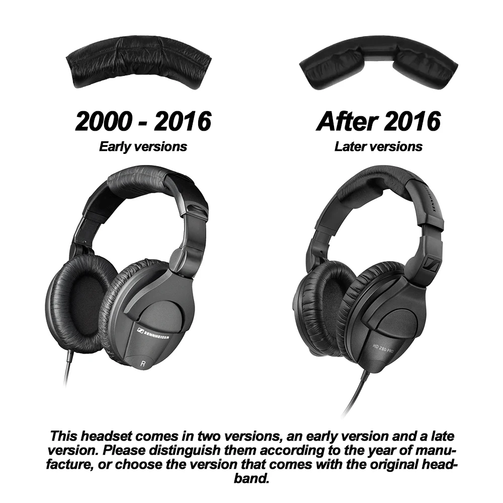 Wymienne piankowe nauszniki do słuchawek Sennheiser HD280 Pro HMD280 PRO, pianka memory foam, skóra proteinowa — zdjęcie produktu 2
