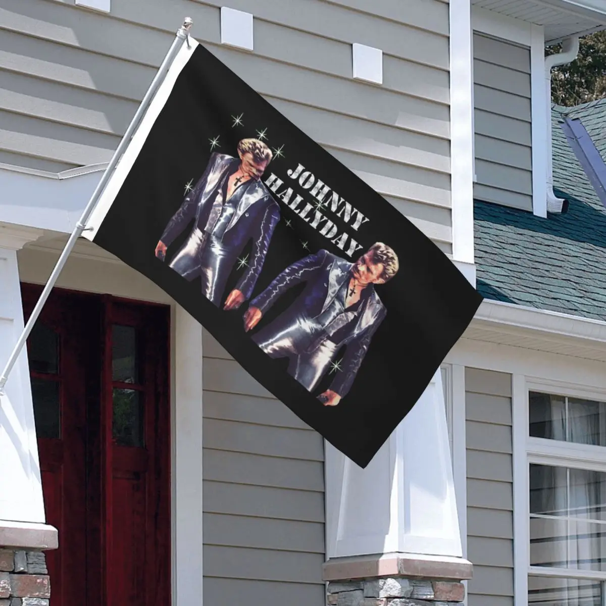 Johnny Hallyday Rock Music French Singer Flag Indoor Outdoor Banner 2 Grommets Decoration Double Sided 2x3 3x5 4x6 FT Flags