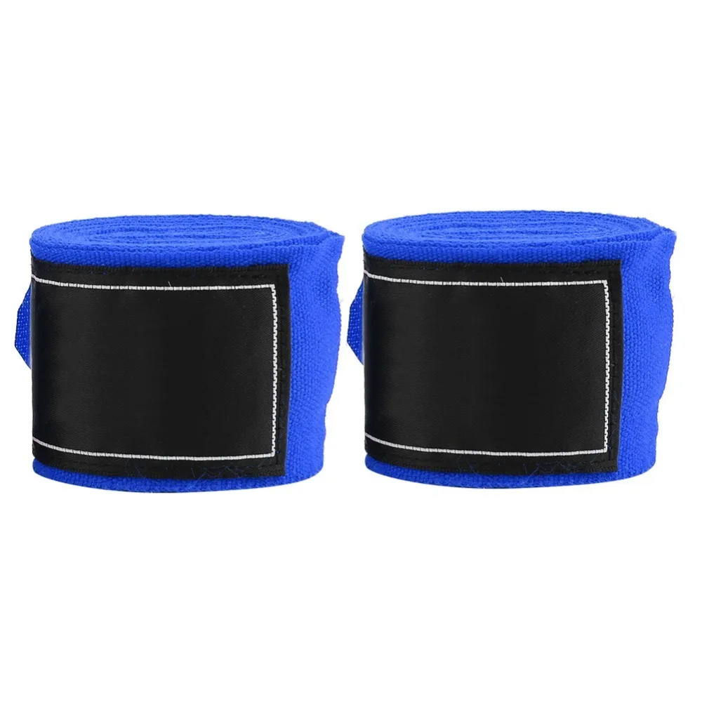 2pcs Cotton Material Boxing Hand Wraps Blue Color Breathable Training Hand Wraps Secure Wrist Support Hand Wraps
