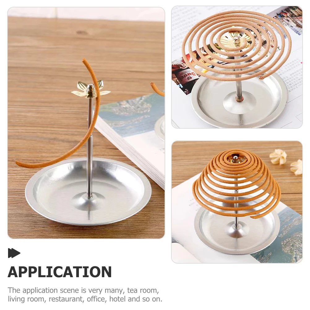 

5pcs Metal Incense Holder Tray Retractable Burner Plate Desktop Decor Meditation Accessories Home Aroma Sandalwood Fragrance