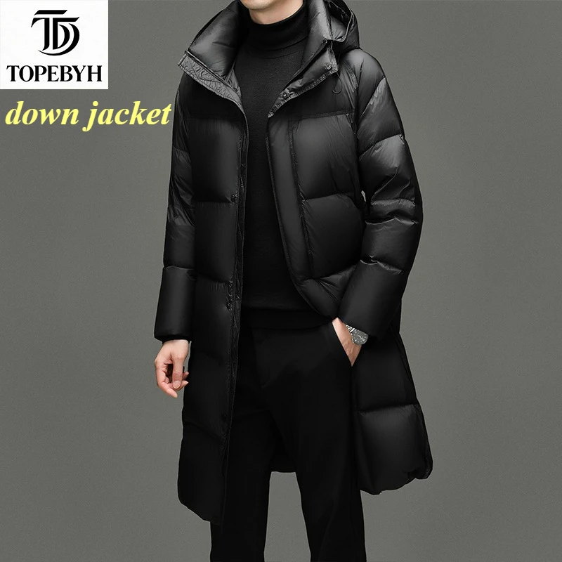 High Quality Men's Casual Fashion Down Jacket  Duck Down  Long Coats Jacket