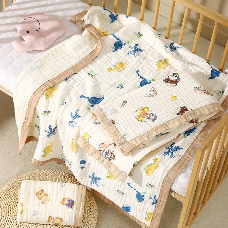 Gauze bath towel cotton enlarged baby blanket child quilt newborn class A six-layer gauze neonatal coated baby