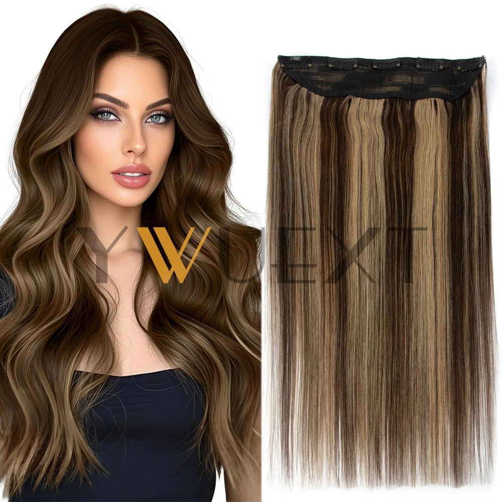 Highlights Clip In Virgin Human Hair Extensions 40-60G Brazilian Clip Hair 5 Clips On Weft Natural Color Lace Clip Ins 12''-22''