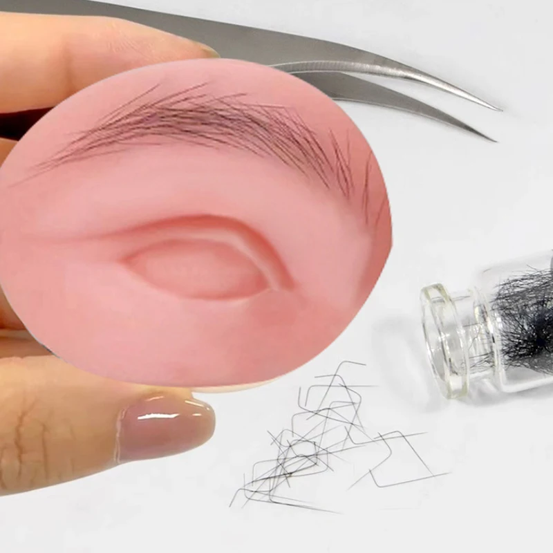 Solid Silicone Microblading 5D Eyebrow Tattoo Practice Skin Novice Bionic Eyebrow Eyelash Eye Makeup Beauty Tool