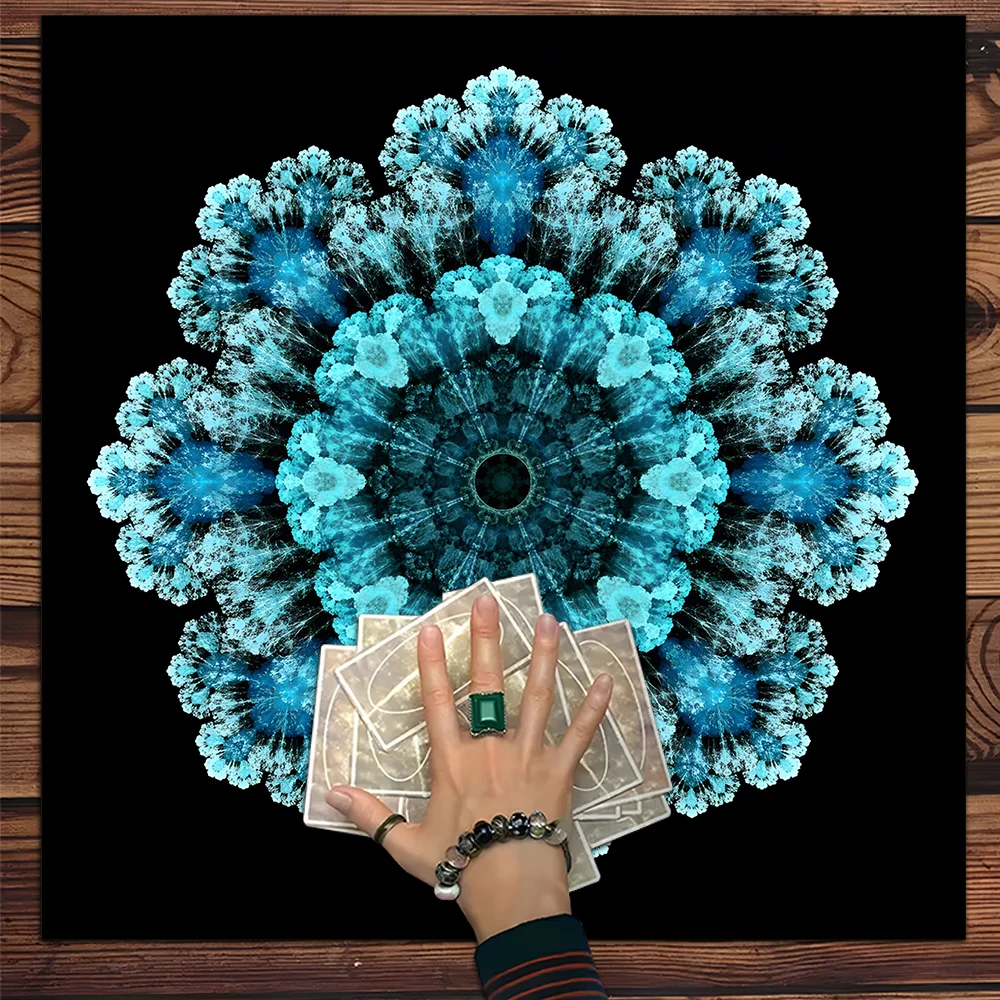 

Ткань Таро с синими цветами, художественный дизайн, скатерть Таро, ткань для алтаря Таро, ткань Таро для чтения, гадания, ведьминского дома