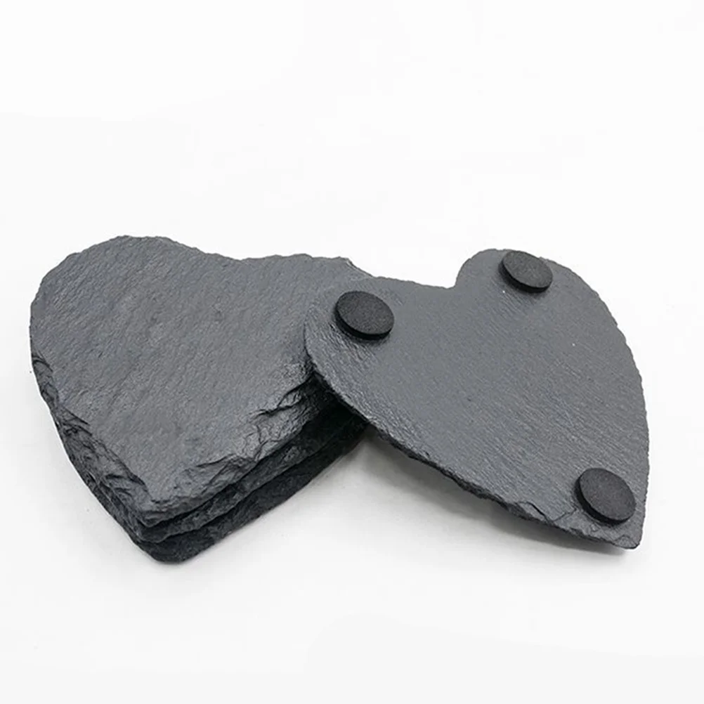 

2Pcs Heart Shape Coasters Natural Stone Cup Mats Heat Insulation Pads Non-Slip Cushions for Office Home Hotel Table