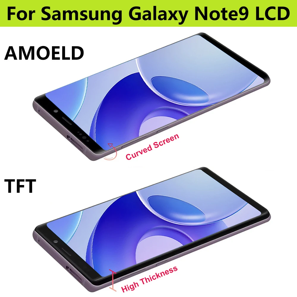 AMOLED for Samsung Galaxy Note9 N960F Lcd Display Digital Touch Screen with Frame for Samsung Galaxy Note 9 Screen Assembly