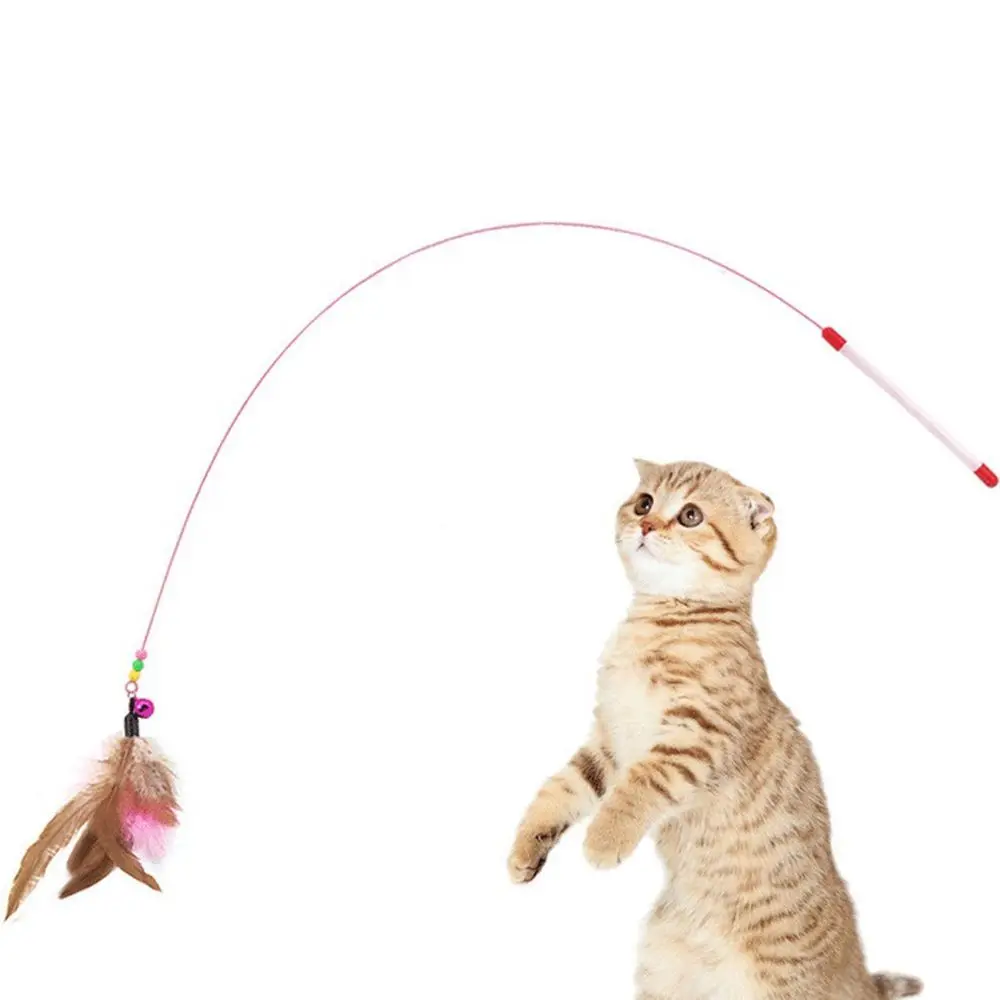 

Feather Bell Bead Cat Toy Indoor Play Kitten Catch Cat Teaser Wand Chew Rod Pet Supplies Cats Teasing Stick