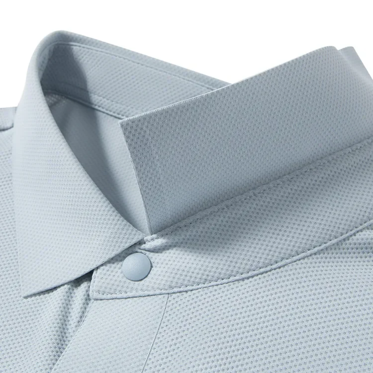 Herren Sommer Business Casual Poloshirt - Eisseide Schnelltrocknend Atmungsaktiv Locker Sitzend Kurzarm-T-Shirt – Detail 2