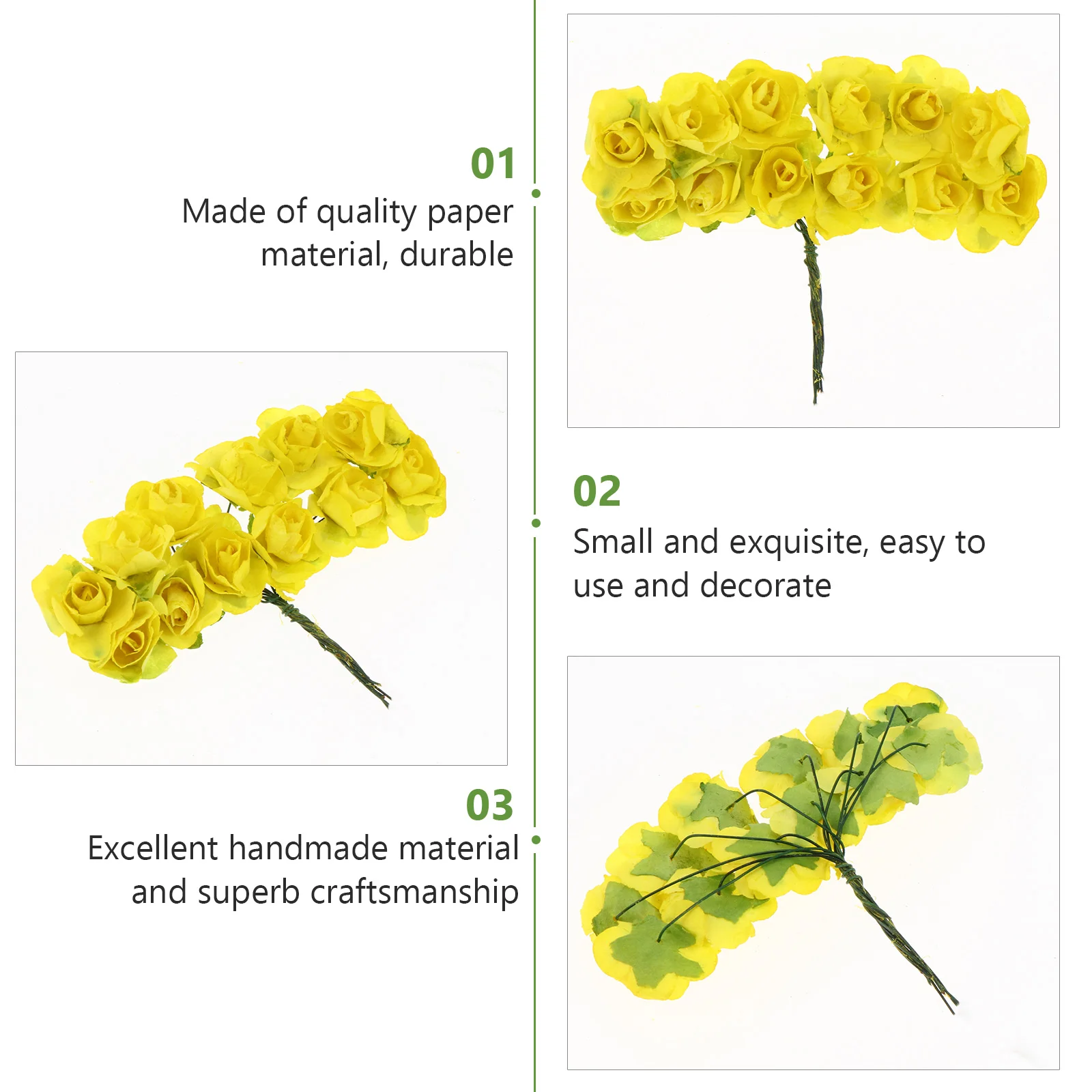 

144 Pcs Durable Paper Rose Flowers Set Artificial Floral Arrangements Wedding Decor Accessories