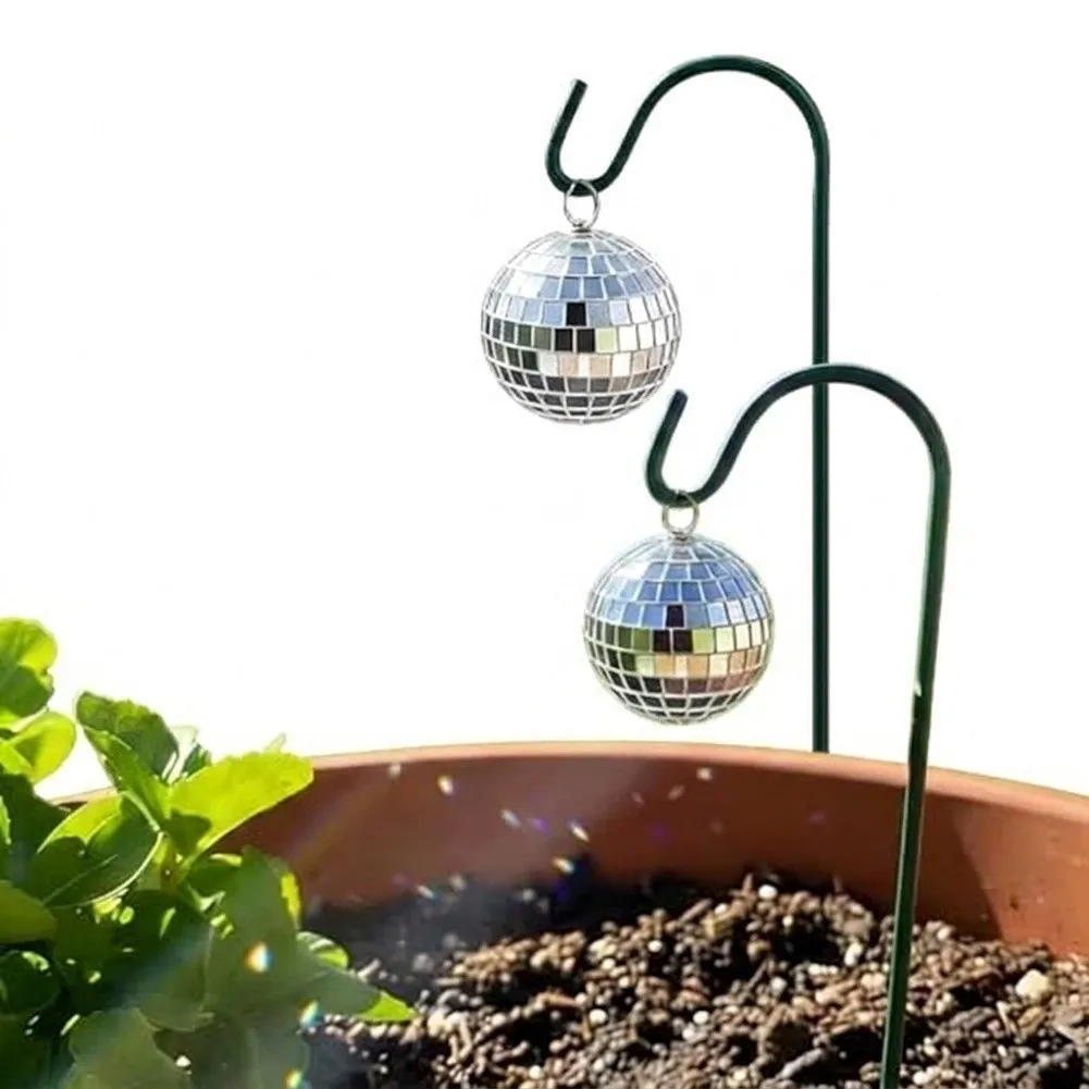 Solar Powered Disco Ball Stake for Bushes and Hedges Lighting Light Bouncing Creates Dynamic Nighttime Patterns