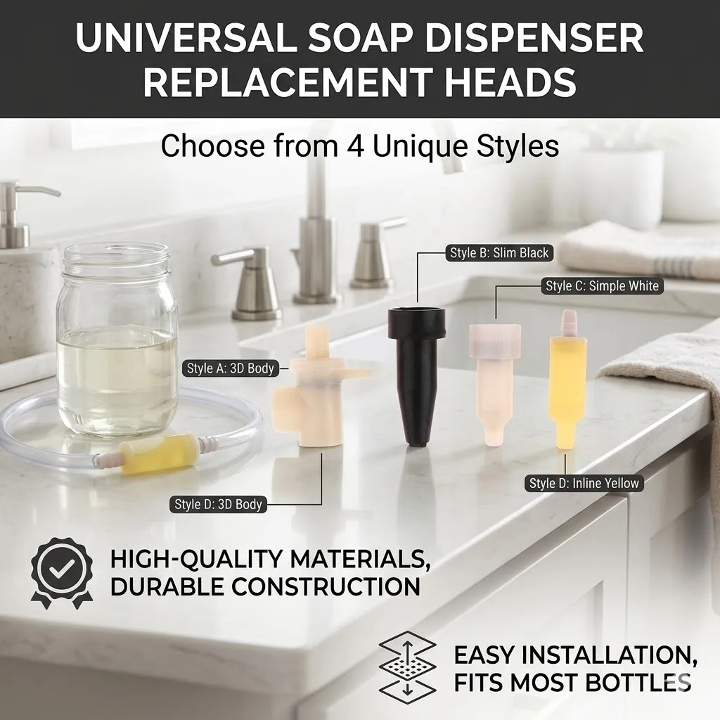 Soap Dispenser Head Convenient Spring Head Hose Liquid Head Soap Dispenser Accessories Rubber Head