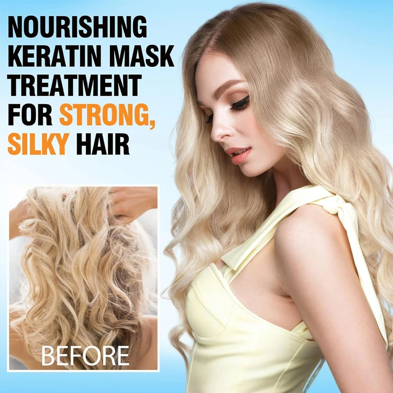 Goiple Keratin Mask Conditioner Repair Damaged Dry Hair Keratin Serum Moisturizer for Color Treated Hair Protein Curly Treatment