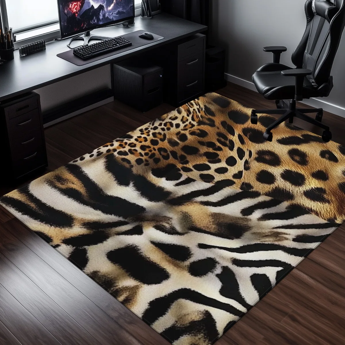 High Quality Animal Print Rug Boho Zebra Leopard Safari Fluffy Throw Carpet for Living Room Decor Accent Mat