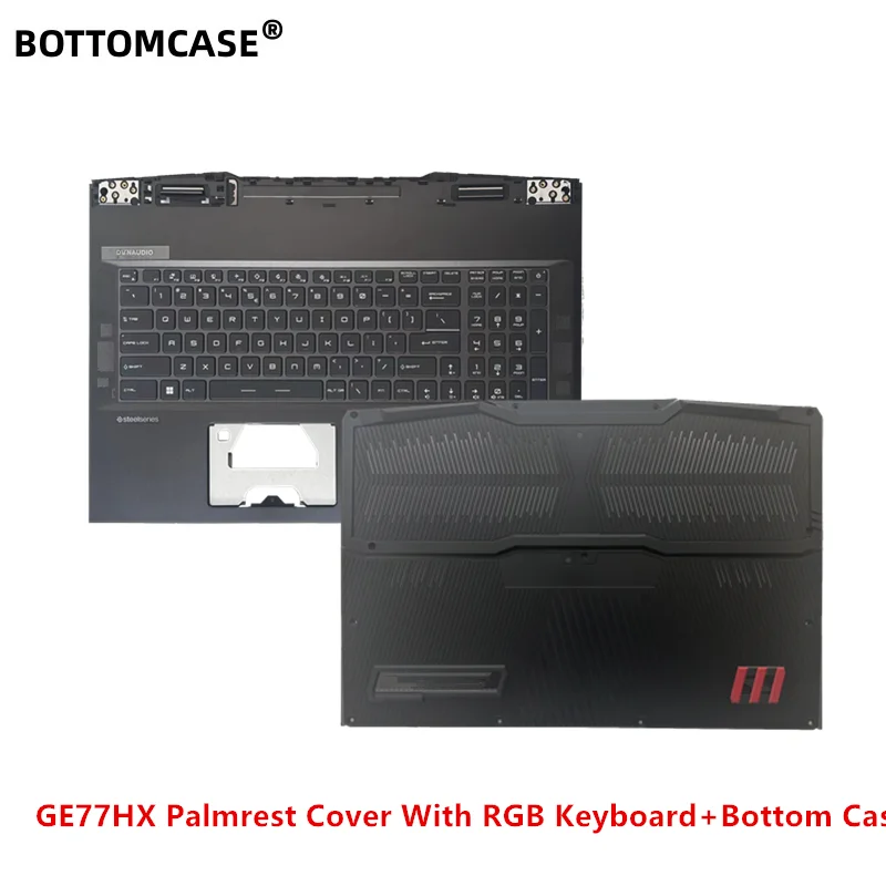 New For MSI GE77HX Palmrest Cover With RGB Keyboard+Bottom Case+Hinges Cover