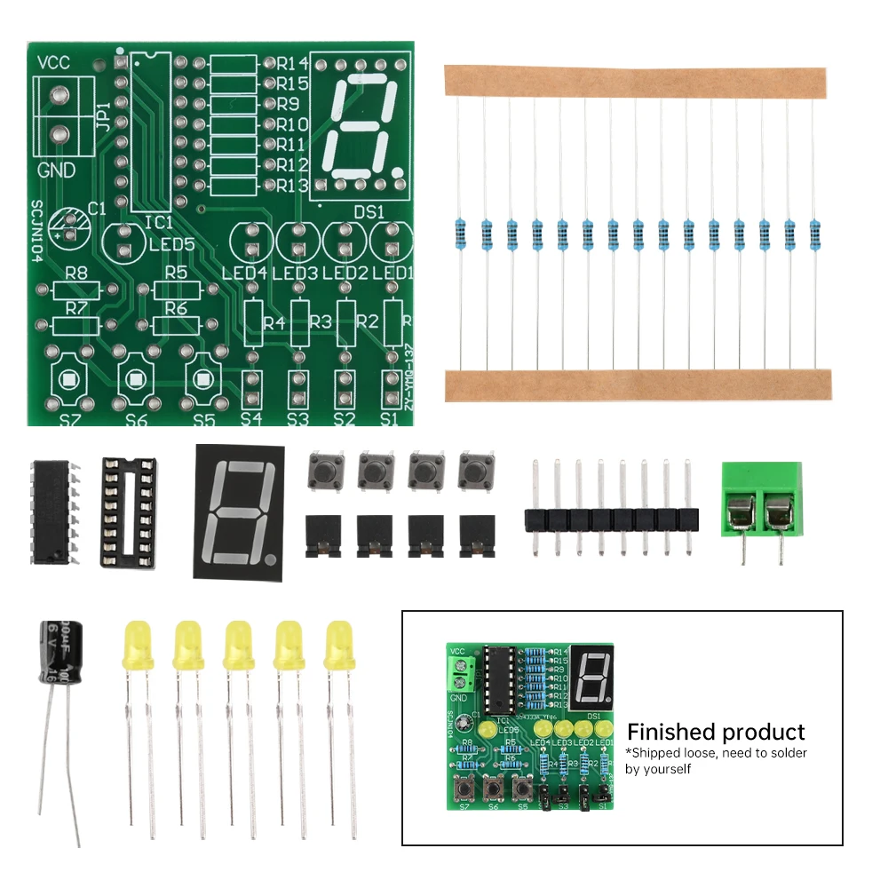 Dc 5v diy decodificação display fabricação eletrônica peças soltas kit de treinamento e ensino 25ma corrente de condução