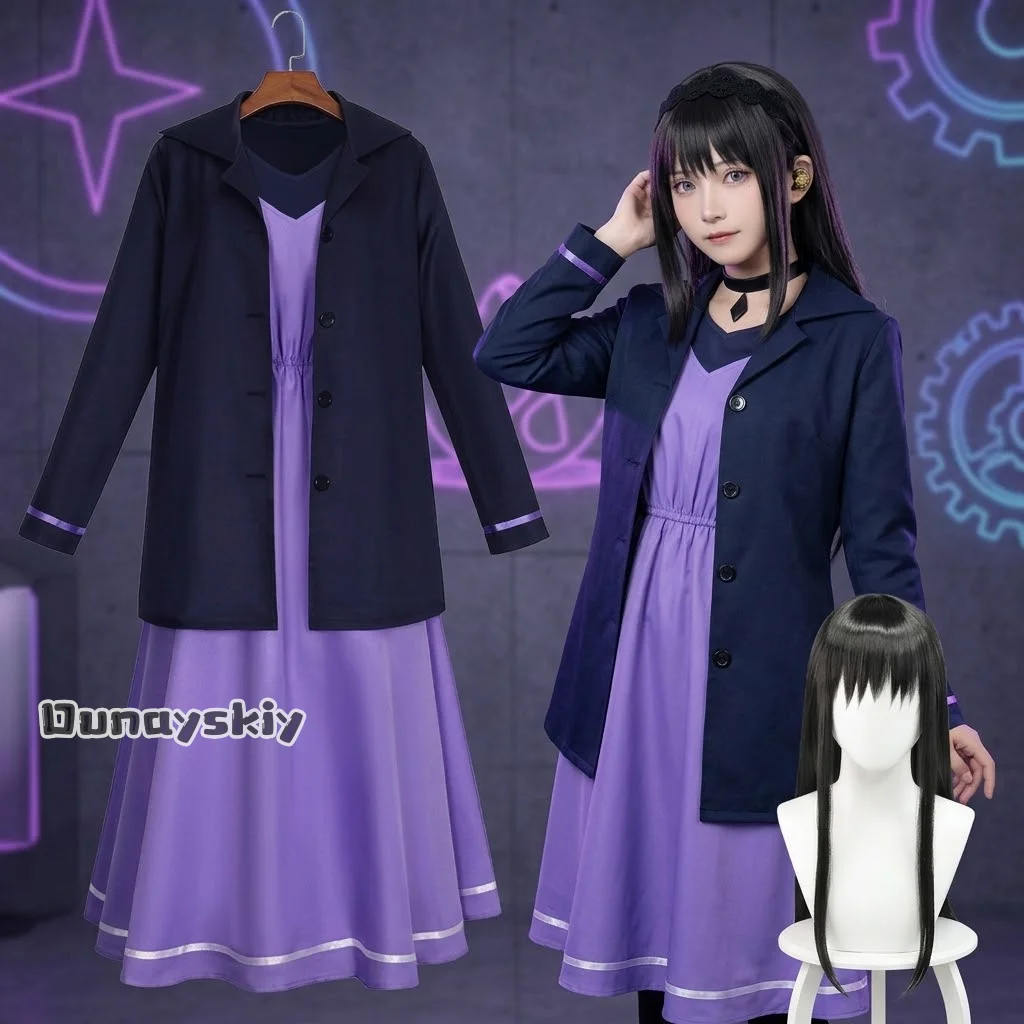 

aBNNS*@Mahou Shoujo Madoka Magica Headphones Collab Madoka Kaname Homura Akemi Cosplay Outfit Stage Performance Wig