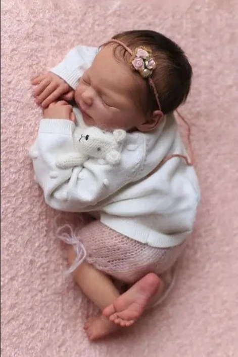 NPK 19''Hoge Kwaliteit Onvoltooide DIY Reborn Teddy Onderdelen Al Geschilderde Pop Kit met Hand Geworteld Blond Haar Collectible Baby