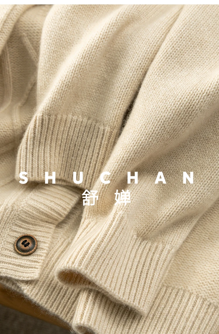 470g Light Luxury 100 Cashmere Hand-embroidered Crew Neck Sweater Cardigan Women's 46E2  Sweaters for Women