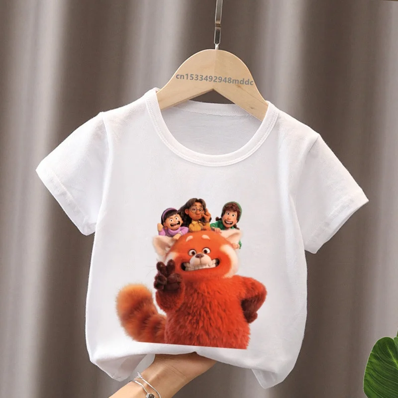 Hot Sale Turning Red Panda Mei Lee Print Cartoon Kids T-Shirts Girls Clothes Baby Boys Short Sleeve T shirt Summer Children Tops