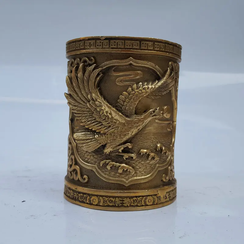 Handmade pure copper eagle , creative pen holder for promotional gifts