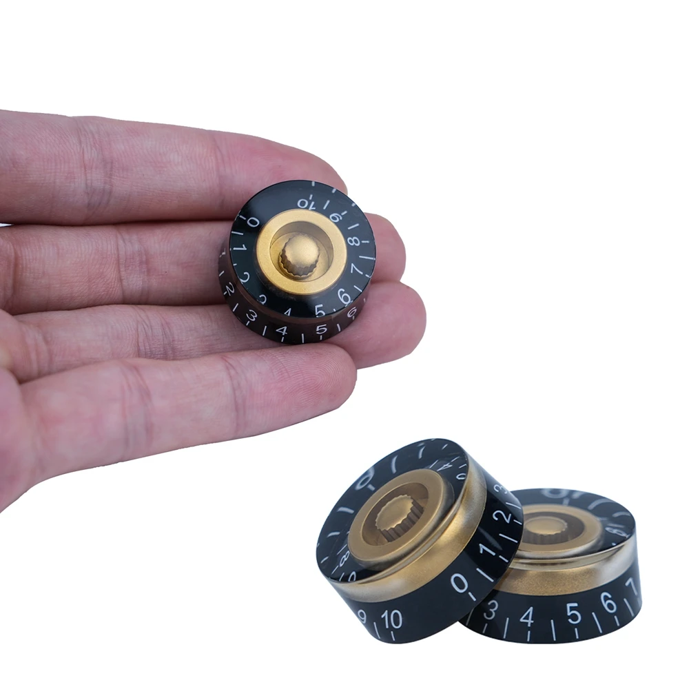 4 Stück Gitarren-Lautstärkeregler, Top-Hat-Knöpfe, Geschwindigkeits- und Tonpedal-Regler für E-Gitarre und Bass, 29 Farben – Detail 36