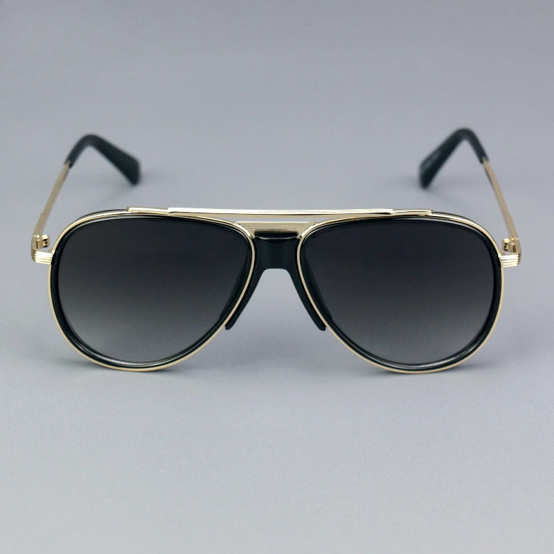 High End Pilot's Large Frame Men Sunglasses Metal Eyeframe Trendy Toad Eyeglass UV Resistant Outdoor Travel Driving Sun Glasses