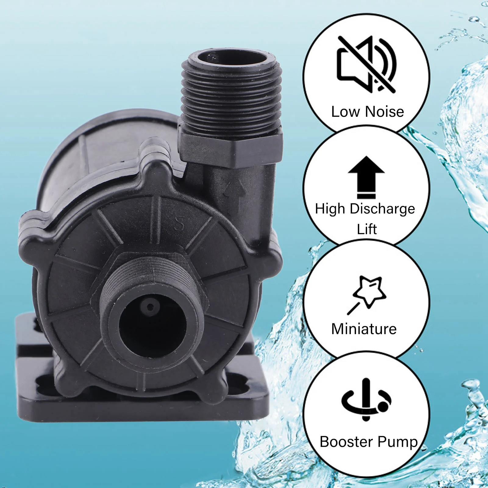 مضخة معززة محرك بدون فرشاة منخفض الضوضاء DC12V 30 واط 800L/H 12 متر رفع تفريغ لمضخة توزيع السخان مضخة الأسماك #4